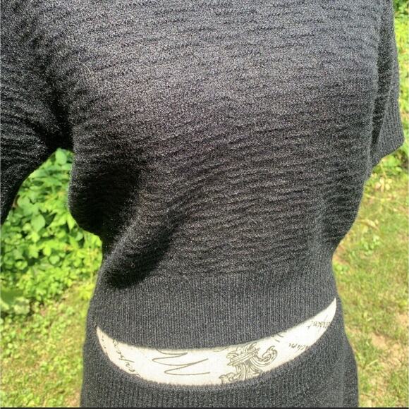 NWT Rylee Anns M/L short sleeve super soft black knit dress with middle cutout - Picture 8 of 12